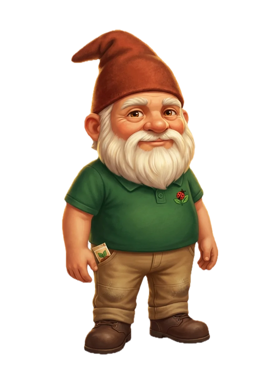 Gnorman Thegnome — Growable Ground's mascot and working land steward