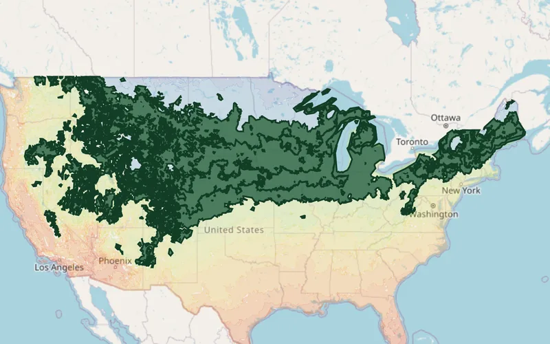 Zones 4B–6A highlighted on the USDA national hardiness zone map