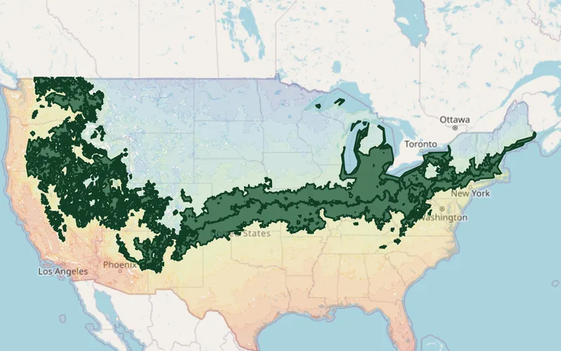 Zones 6A–6B highlighted on the USDA national hardiness zone map